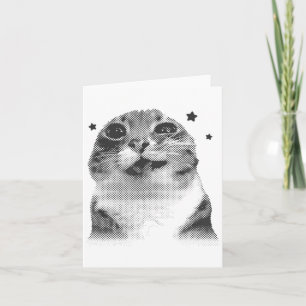 Funny Y2k Retro Cat Silly Vintage Kitten Meme Cat Card