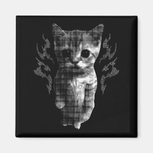 Funny Y2k Retro Cat Silly Vintage Kitten Meme Cat Magnet