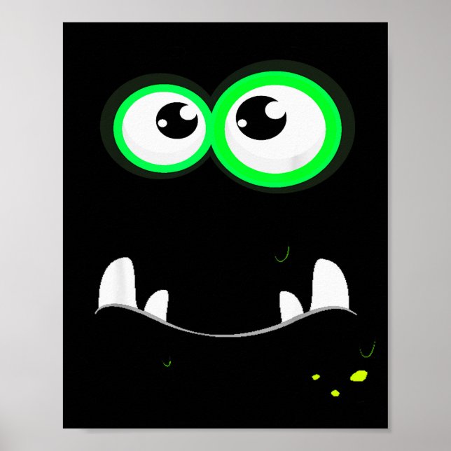 Funny Y Monster Eyeball Face Easy Christma Costume Poster (Front)