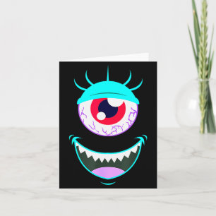 Funny Y Monster Eyeball Face Halloween Card