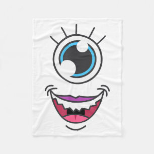 Funny Y Monster Eyeball Face Halloween Fleece Blanket