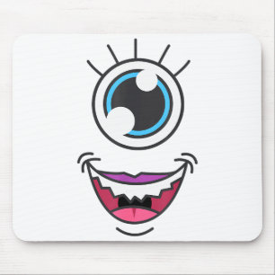 Funny Y Monster Eyeball Face Halloween Mouse Pad