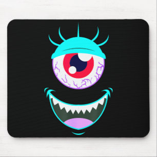 Funny Y Monster Eyeball Face Halloween Mouse Pad