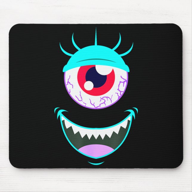Funny Y Monster Eyeball Face Halloween  Mouse Pad (Front)