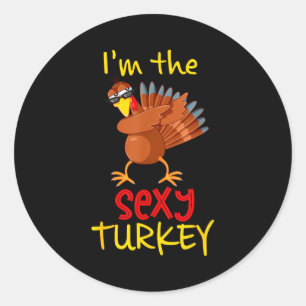 Funny Y Turkey Matching Family Group Thanksgiving  Classic Round Sticker