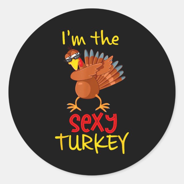 Funny Y Turkey Matching Family Group Thanksgiving  Classic Round Sticker (Front)