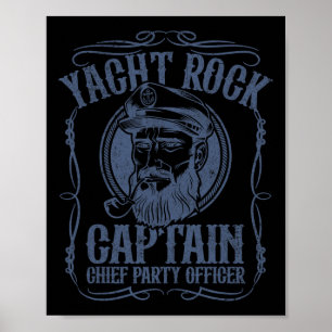 Funny Yacht Rock Captain Pontoon Boat Party Music Poster