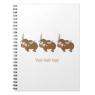 Funny Yak Yak Yak Pun Cute Cartoon Yaks Notebook
