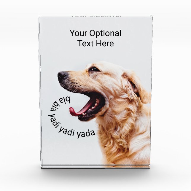 Funny Yapping Dog custom text photo block (Front)
