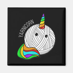 Funny Yarn Art Unicorn - Yarn Horn Crochet Picture Magnet