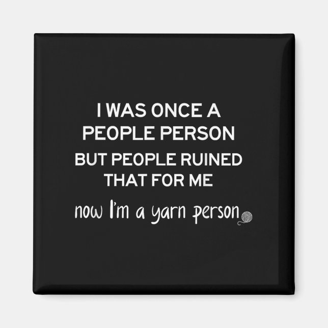 Funny Yarn Person Knitting Crochet Humour Gift For Magnet (Front)