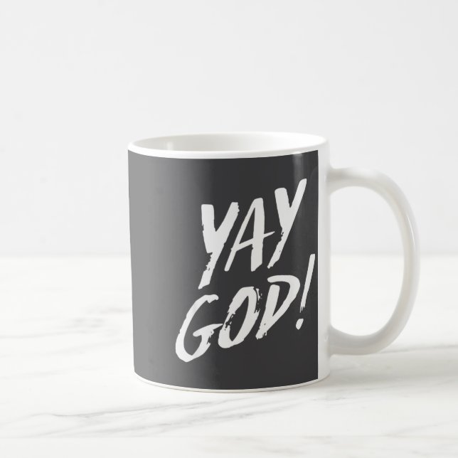 Funny Yay God Graphic Jesus Christian Religion Gif Coffee Mug (Right)