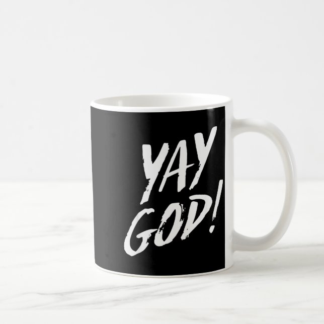 Funny Yay God Graphic Jesus Christian Religion Gif Coffee Mug (Right)
