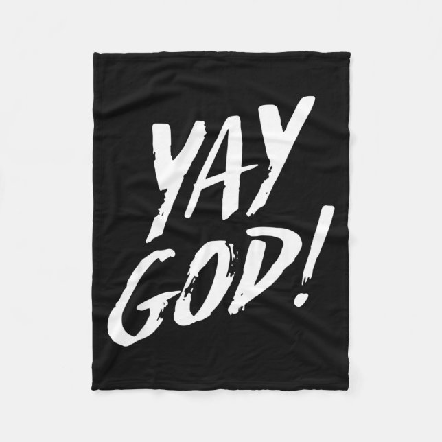 Funny Yay God Graphic Jesus Christian Religion Gif Fleece Blanket (Front)