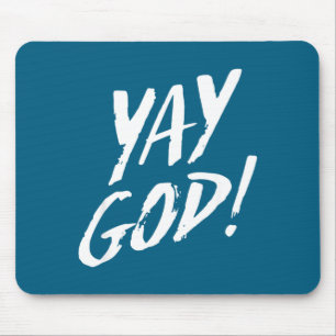 Funny Yay God Graphic Jesus Christian Religion Gif Mouse Pad