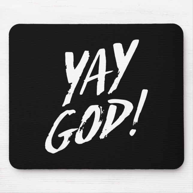 Funny Yay God Graphic Jesus Christian Religion Gif Mouse Pad (Front)