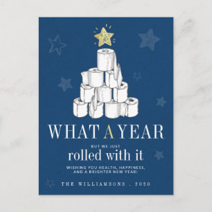Funny Year 2020 Christmas Tree Toilet Paper Holiday Postcard