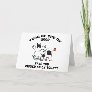 Funny Year of The Ox Gifts Holiday Card