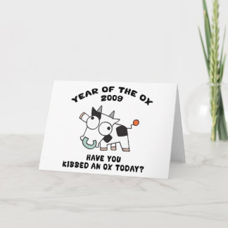 Funny Year of The Ox Gifts Holiday Card