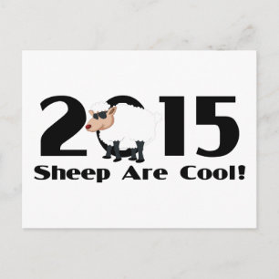 Funny Year of The Sheep Ram Goat 2015 Holiday Postcard