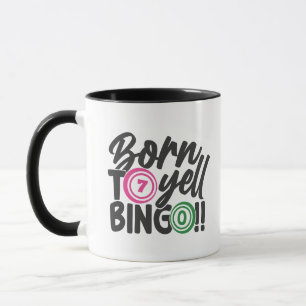 Funny yell Bingo word art  Mug