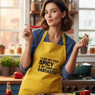 Funny Yellow Apron - Spicy Food & Sarcastic