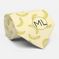 Funny Yellow Banana Illustration Monogram Novelty