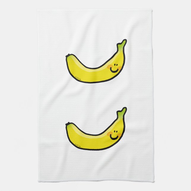 Funny yellow banana tea towel (Vertical)