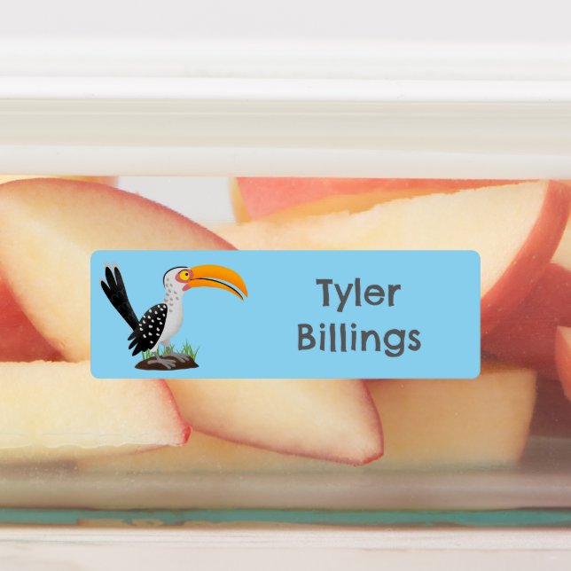 Funny yellow billed hornbill cartoon personalised (Affixed)