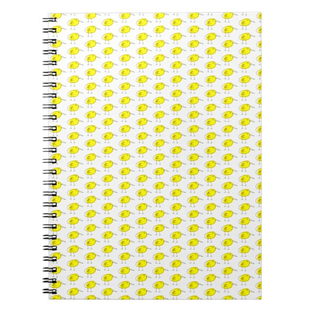 Funny Yellow Birds Doodle Notebook (Front)