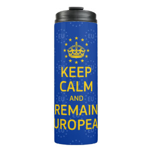 Funny Yellow Blue Keep Calm Crown Europe Art Thermal Tumbler