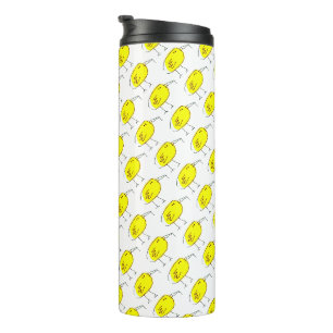 Funny Yellow Cartoon Birds Doodle Art Thermal Tumbler