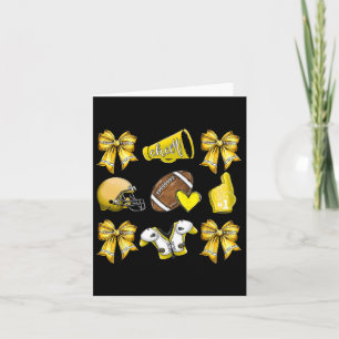 Funny Yellow Cheer Coquette Football Mum Women Gir Card