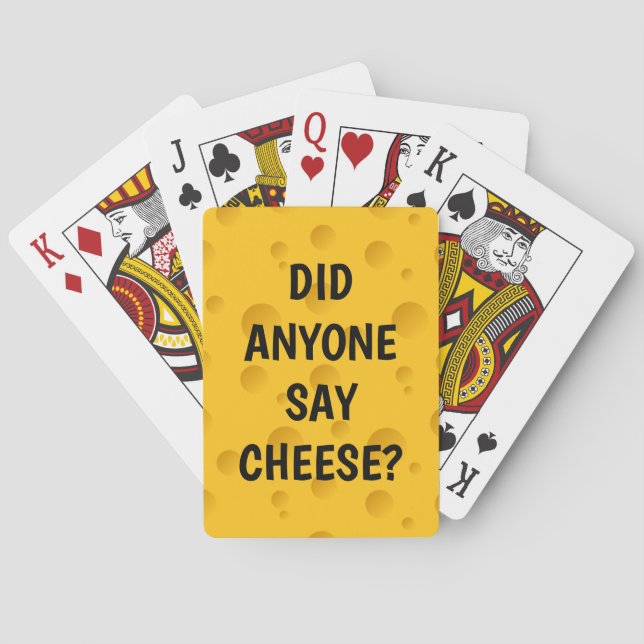 Funny yellow cheese slice custom playing cards (Back)