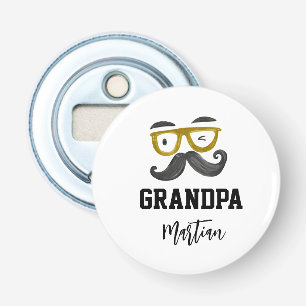 Funny yellow classes and moustache Custom Grandpa Bottle Opener