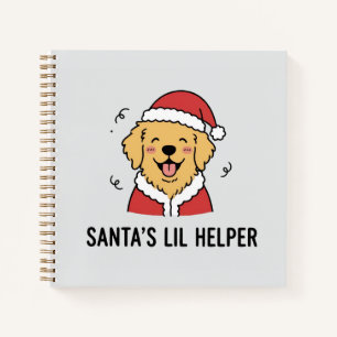 Funny Yellow Dog Santa Costume Sketchbook Pad Notebook