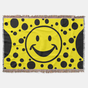 Funny yellow & Dots + your backg. & ideas Throw Blanket