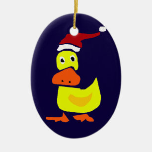 Funny Yellow Duck Christmas Ornament