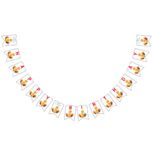 Funny Yellow Duck Playful Wink - Happy Birthday Bunting