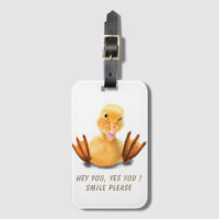 Funny Yellow Duck Playful Wink Happy Smile Cartoon