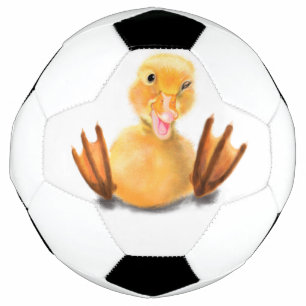 Funny Yellow Duck Playful Wink - Happy Smile  Soccer Ball