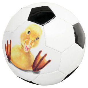 Funny Yellow Duck Playful Wink - Smile Soccer Ball