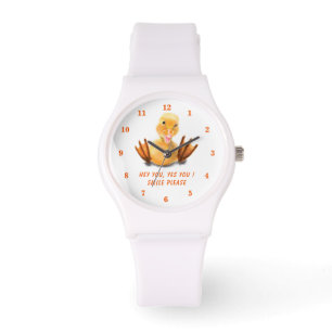 Funny Yellow Duck Playful Wink - Your Text / Colou Watch