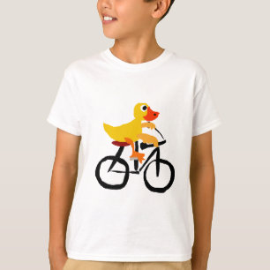 Funny Yellow Duck Riding Bicycle T-Shirt