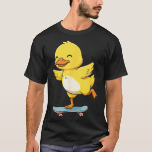 Funny Yellow Duck Skater Skateboard Ballerina Zoo  T-Shirt