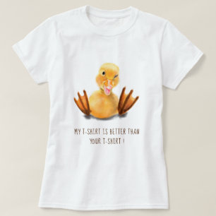 Funny Yellow Duckling Catchy Text T-Shirt