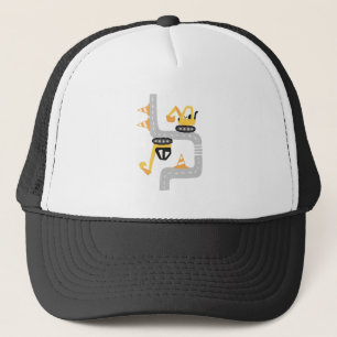 Funny Yellow Excavators Kids Design Trucker Hat