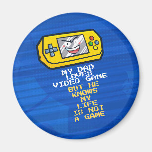 Funny Yellow Game Portable Father's Day Greeting Magnet
