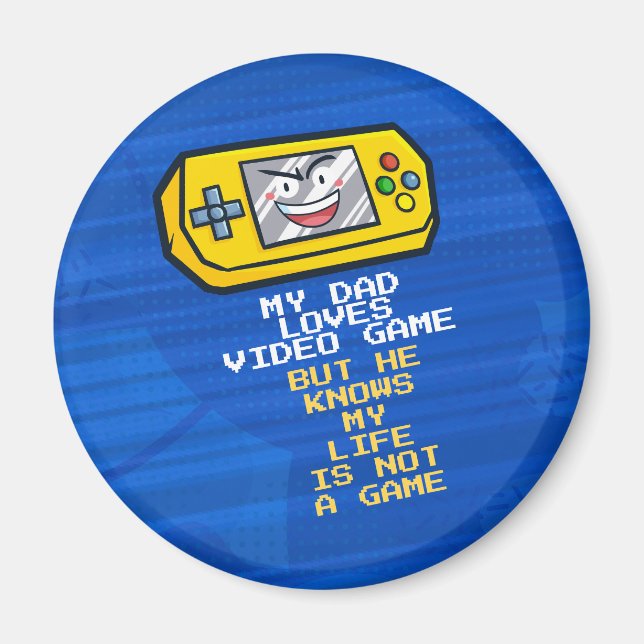 Funny Yellow Game Portable Father's Day Greeting Magnet (Front)