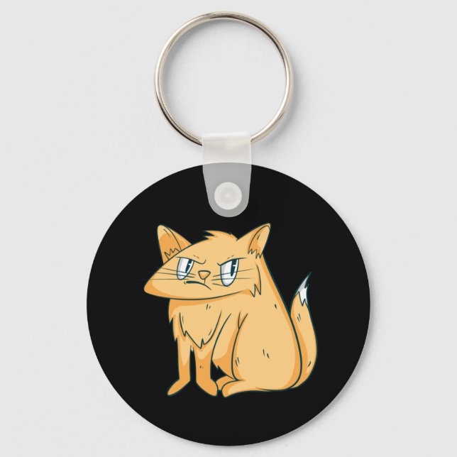 Funny Yellow Ginger Cat Key Ring (Front)